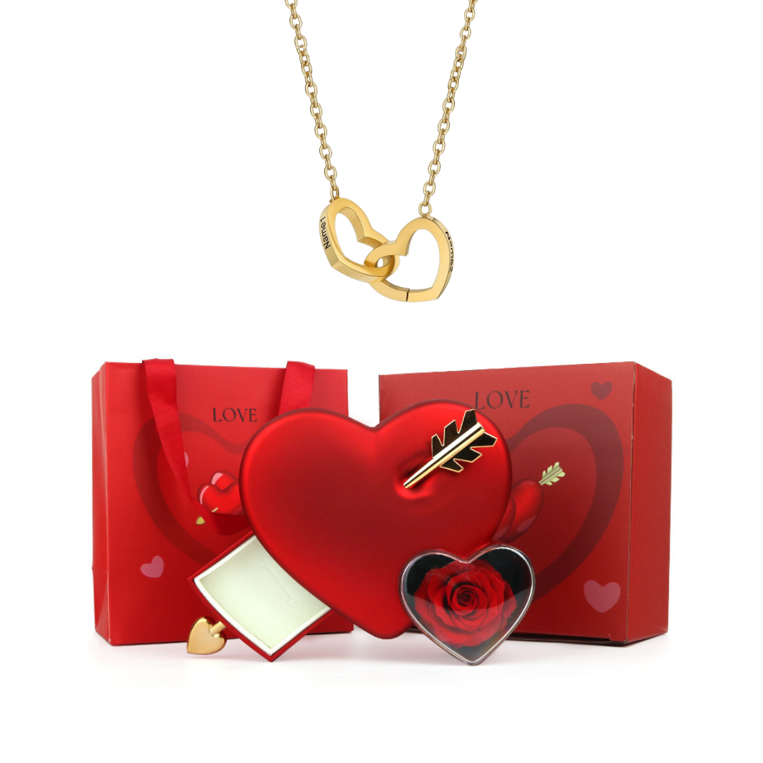 Caixa Cupido & Colar Dual Love Personalizavel