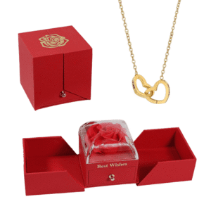 Caixa Com Rosa & Colar Dual Love Personalizado