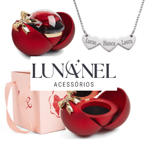 Porta-Joia Laço Eterno & Colar Corações Personalizados