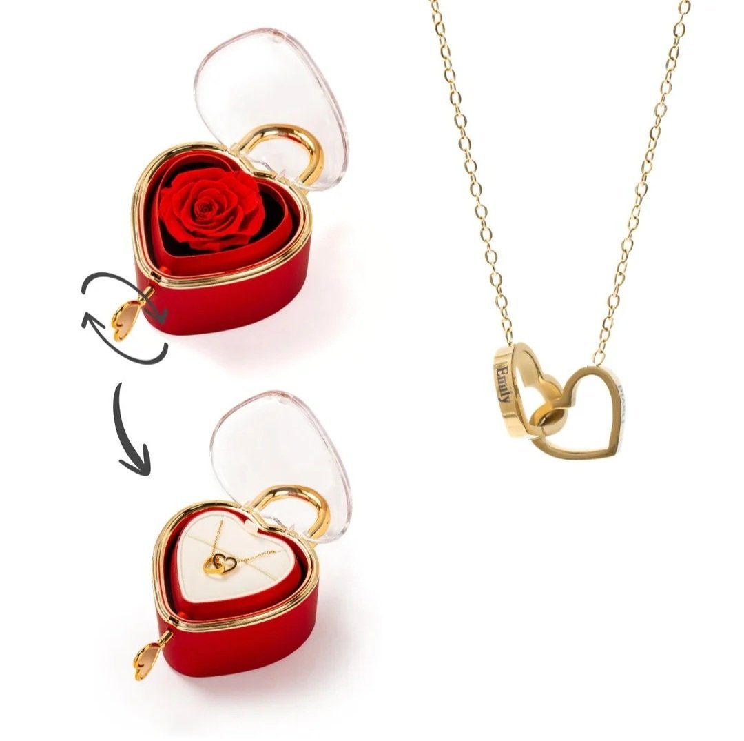 Caixa Cadeado & Colar Dual Love Personalizado